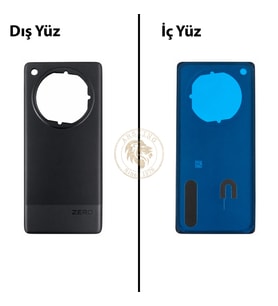 Infinix Zero 40 5G Siyah Uyumlu Arka Kapak Arka Cam Batarya Pil Kapağı Lazer Kesim Back Cover