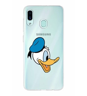 Samsung Galaxy A30  Kapak Donald Duck Tasarımlı Şeffaf Silikon Kılıf