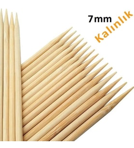 Hayal Sepeti Bambu 7mm Kalın Ahşap Çöp Şiş Çubuğu 40 Cm - 20 Adet