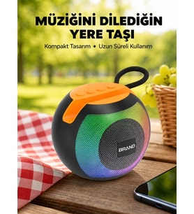RGB Led Işıklı Güçlü Baslı Kablosuz Hoparlör Yeni Nesil