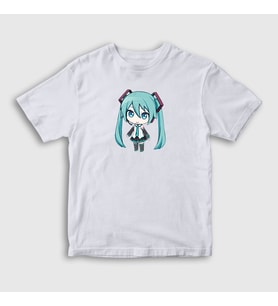 Presmono Unisex Çocuk Beyaz Hatsune Miku Chibi Anime T-Shirt 538121tt (Beyaz)