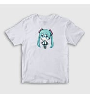 Presmono Unisex Çocuk Beyaz Hatsune Miku Chibi Anime T-Shirt 538121tt (Beyaz)
