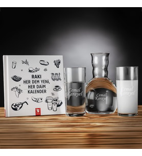 Rakı Kadehi ve Sürahi Seti İsim Yazılı (Karışık)