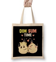 Dim Sum Time Funny Food Pun Cute Dimsum Bez Çanta Uzun Saplı