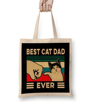 Best Cat Dad Ever Funny Cat Dad Father Vintage Gift 01 Bez Çanta Uzun Saplı