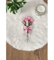 Pamuğum Atelier Pembe Lale Buketli 10 ml Sprey Kolonya Kına Söz Nikah Nişan Hediyelik (15-25-50-100-200 Adet)