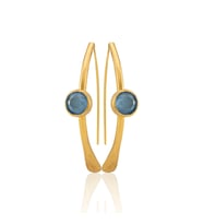 Kadir Jewellery 22 Ayar Altın Kaplama Kadın Taşlı Küpe -El İşçiliği Ve Hipoalerjenik Küpe