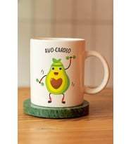 Avo-cardio Yazılı Baskılı Seramik Kahve Çay Kupası