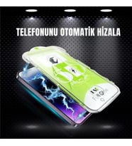 Apple iPhone 17e /iPhone 16e /iPhone 13/ iPhone 13 Pro/iPhone 14 İle Uyumlu Hizalama Aparatlı ve Takılırken Cam Altında Toz Bırakmaz Darbelere Karşı Ekstra Güçlü Ekran Koruyucu Cam