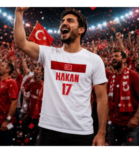 BK Gift Kişiye Özel Türkiye Taraftar Temalı 2026 Dünya Kupası Tasarımlı Tişört-5, Tek Yürek Milli Takım Ruhu