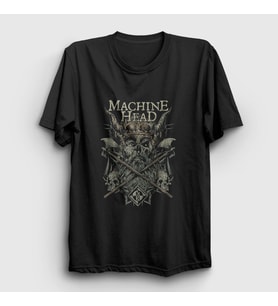 Presmono Unisex Siyah Viking Machine Head T-Shirt 162411tt