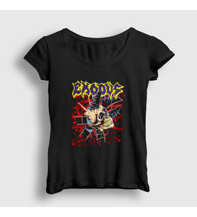 Presmono Kadın Siyah Skull Exodus T-Shirt 146980tt