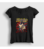 Presmono Kadın Siyah Skull Exodus T-Shirt 146980tt