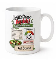 Sürekli Diyet Yapan Kalori Cetveli Açlık Sınırı Salata Kupası Hediye Bardak