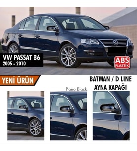 Sts Oto Aksesuar  Passat B6 2005-2010 Uyumlu Batman Yarasa Ayna Kapağı Piano Black Abs Plastik