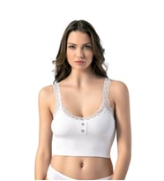 Kota Kadın Kaşkorse Dantelli Pedli Crop 6434 (Beyaz)