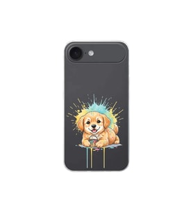 iPhone 17 Air ile Uyumlu Splash Köpek Tasarımlı Şeffaf Silikon Kılıf