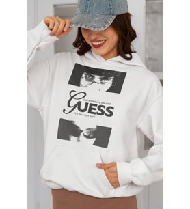 Billie Eilish Guess Baskılı Unisex Oversize Şarkıcı Hoodie