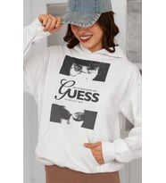 Billie Eilish Guess Baskılı Unisex Oversize Şarkıcı Hoodie