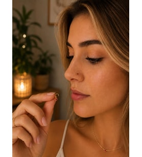 925 Ayar Gümüş Kırmızı Taşlı Burun Hızması Piercing Minimal L Şekilli Unisex Nose Stud