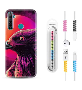 Realme 5i 5 Pro 6i 7 Pro 8 Kılıf Kablo Koruma Spiral Silikon Red Eagle 1752