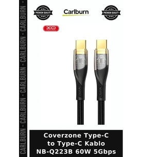 Coverzone Type-C to Type-C Kablo NB-Q223B 60W 5Gbps Elektronik Uçuş Ofis