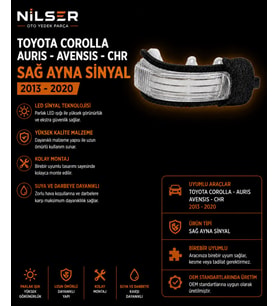 Toyota Sinyal Ayna Dikiz Auris 2009-2011 Corolla 2010-2012 Sağ