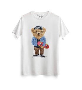 Stay Cool Tedy Bear Beyaz Tshirt