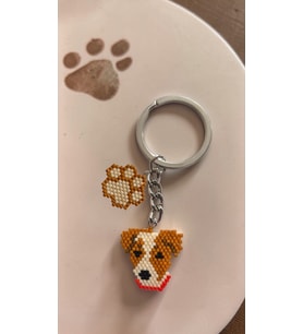 Miyuki Boncuk El Yapımı Köpek ve Pati Anahtarlık / Çanta Süsü