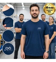 Logonuza Özel 10 Adet Premium İndigo Tişört - Pamuk Unisex Kurumsal Personel Tişörtü