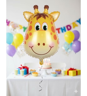 8 İnç Safari Zürafa Folyo Balon - Doğum Günü Parti Dekorasyon Balonu