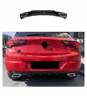🚘 Opel Astra K Egzoz Görünümlü Difüzör – Sportif Plastik Arka Tampon Eki  Dayanıklı Malzeme (Standart)