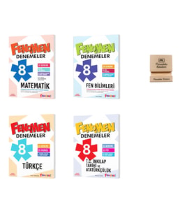 Fenomen LGS 8. Sınıf Matematik Fen Türkçe ve İnkılap 4lü Deneme Seti + Telefon Standı