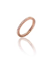 Söğütlü Silver Gümüş tek sıra rose zirkon taşlı tamtur yüzük