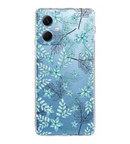 PrintiFy Xiaomi Redmi Note 12 5G Uyumlu Kamera Korumalı Floral Su Yeşili Tasarımlı Şeffaf Kılıf