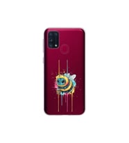 Samsung Galaxy M31 ile uyumlu Splash arı tasarımlı şeffaf silikon kılıf