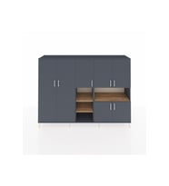 Hyperion Dolap 13 Raflı 7 Kapaklı 220x44x163 Antrasit-Antrasit/Çam
