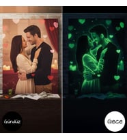 BK Gift Kişiye Özel Fotoğraflı Fosforlu Kanvas Tablo – Karanlıkta Parlayan Kanvas Tablo, Doğum Günü, Sevgiliye ve Ev Hediyesi