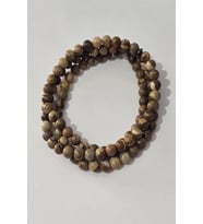 SERTİFİKALI 99 LU 6 MM ODUN JASPER DOĞALTAŞ KOLYE, BİLEKLİK, TESPİH