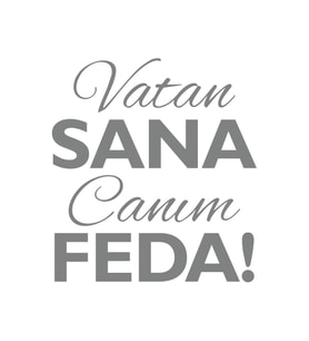 Vatan Sana Canım Feda Sticker17x17 Cm Gri