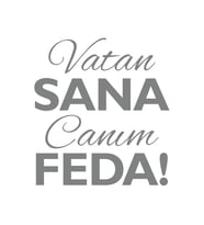 Vatan Sana Canım Feda Sticker17x17 Cm Gri