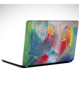 Duru Mavi Yeşil Renkler Soyut Laptop Sticker 15.4 inch (37X26CM)
