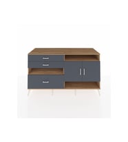 Kronos Konsol 4 Raflı 3 Çekmeceli 2 Kapaklı 176x59x99 Çam-Antrasit