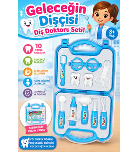 Eğitici Çantalı Oyuncak Dişçi Seti 10 Parça Kız Çocuk Diş Doktoru Oyun Seti (3+ Yaş)