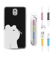 Samsung Note 3 4 5 8 9 20 Ultra 10 Lite Kılıf Kablo Koruma Spiral Silikon Panda Sevimli 1738
