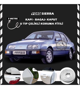 Ford Sierra Oto Araç Kapı Koruma Fitili 5metre Parlak Beyaz Renk