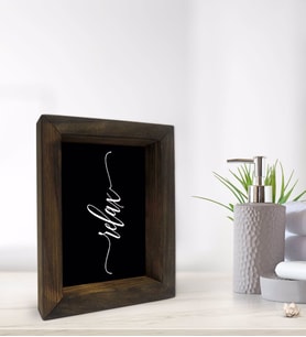 BK Gift Banyo Dekoratif Doğal Masif Ahşap Çerçeve 15x20cm-47 (Beyaz)