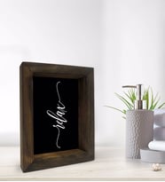 BK Gift Banyo Dekoratif Doğal Masif Ahşap Çerçeve 15x20cm-47 (Beyaz)