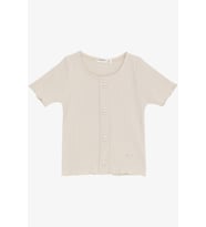 Breeze Kız Çocuk Tişört Crop Düğme Aksesuarlı 8-14 Yaş, Bej