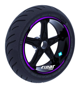 Patlıcan Moru 4 Parçalı Keskin Jant Şeridi Sticker Çınar Extreme